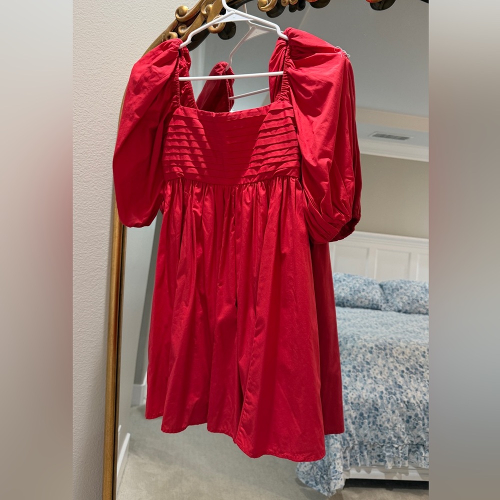Abercrombie Emerson Poplin Puff Sleeve Mini Dress